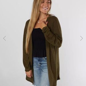 Daytrip waffle knit cardigan